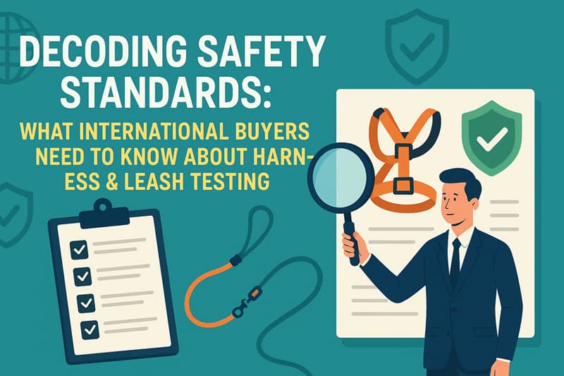 pet harness safety,leash testing,tensile strength,REACH,Prop 65,international certifications
