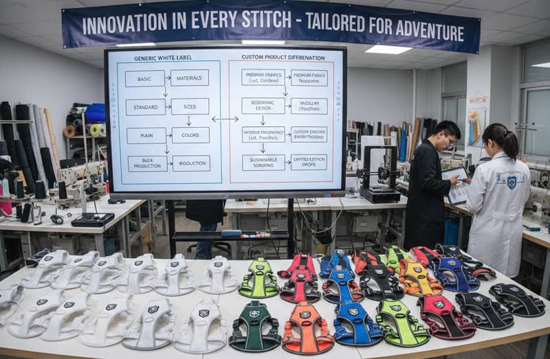 Pet supplies brand strategy,OEM vs white label pet products,private label pet industry trends 2025,custom dog harness manufacturer,pet product differentiation,build global pet brand,direct to consumer pet strategy,ODM pet manufacturing,eco-friendly pet supplies sourcing,escape OEM competition